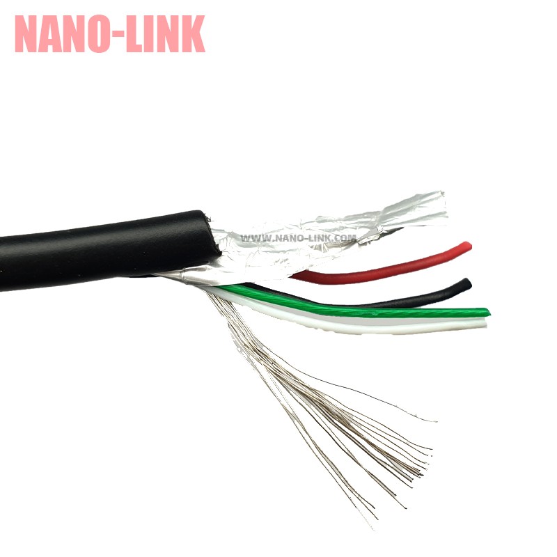 کابل تعمیری USB خام مسی شیلد دار 1.2 متر