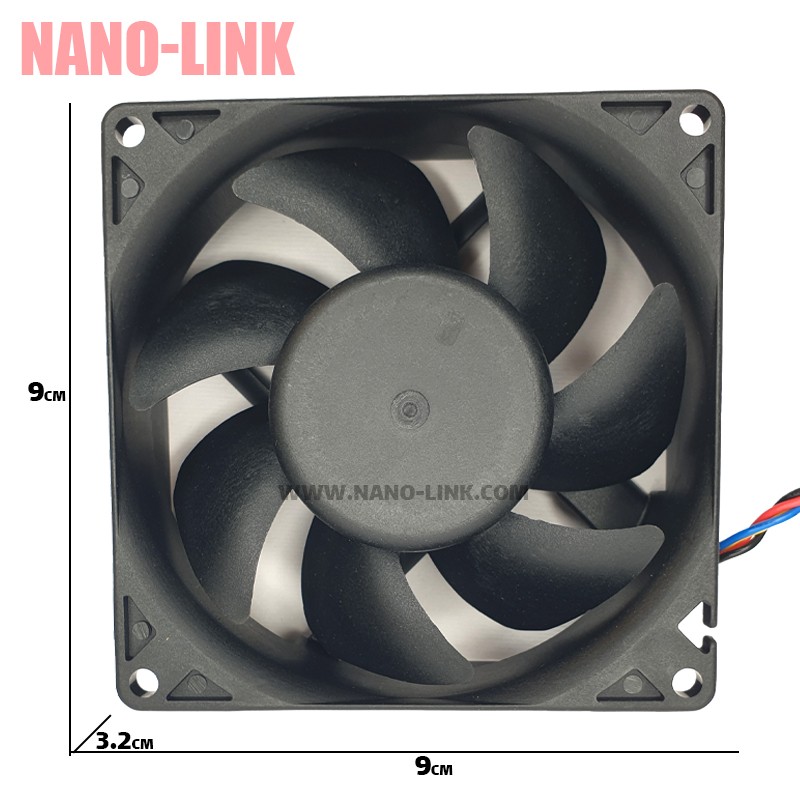 فن 12 ولت 0.35 آمپر بلبرینگی سایز 3.2*9*9