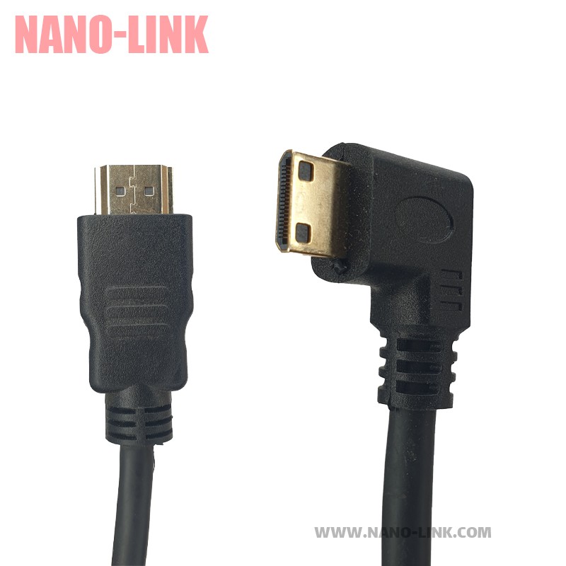 کابل مینی HDMI طول 30 سانت سر کج