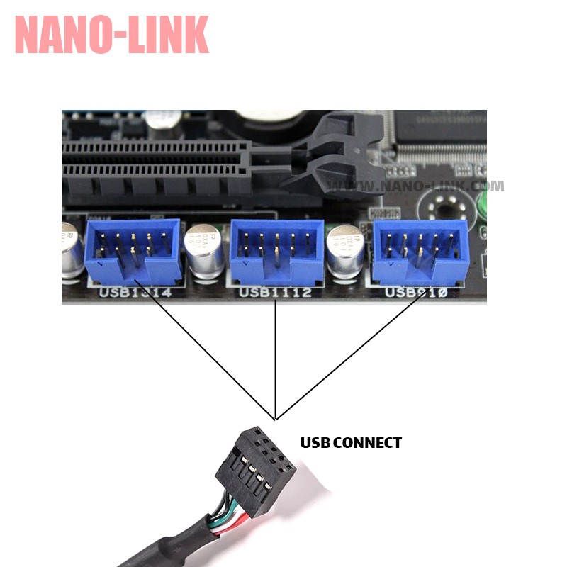 براکت افزایش USB 2.0 دو پورت (پنل پشت کیس)