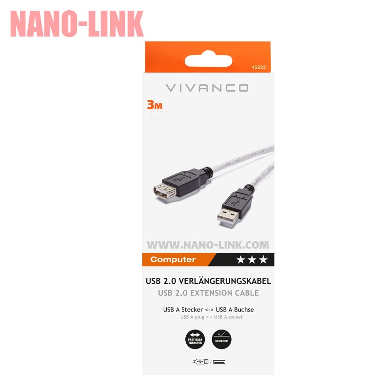 کابل افزایش USB اورجینال ویوانکو 3 متری