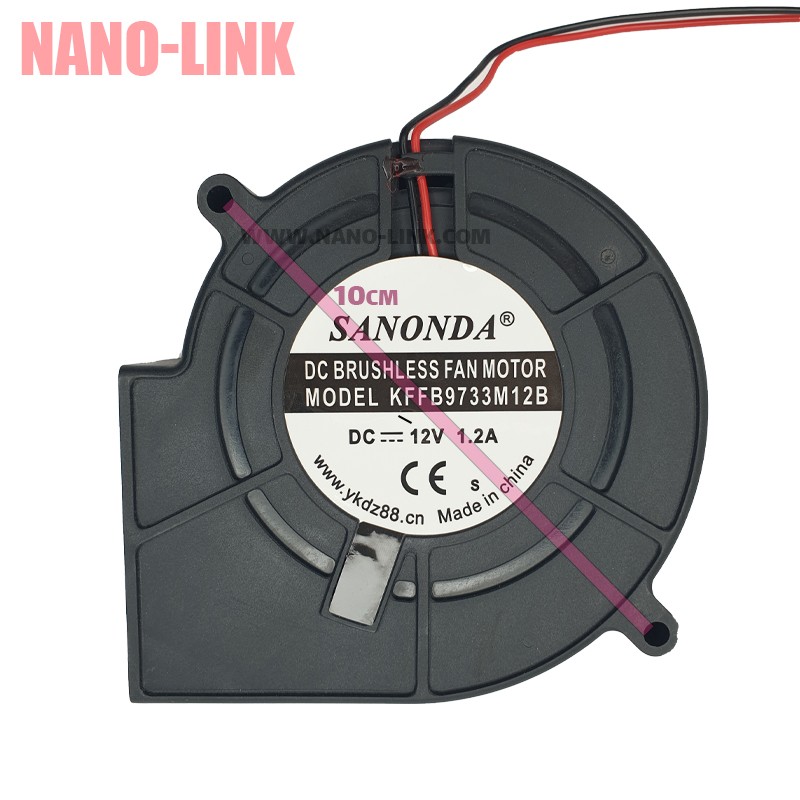 فن حلزونی 12 ولت 1.2 آمپر بلبرینگی سایز 3.2*9*9