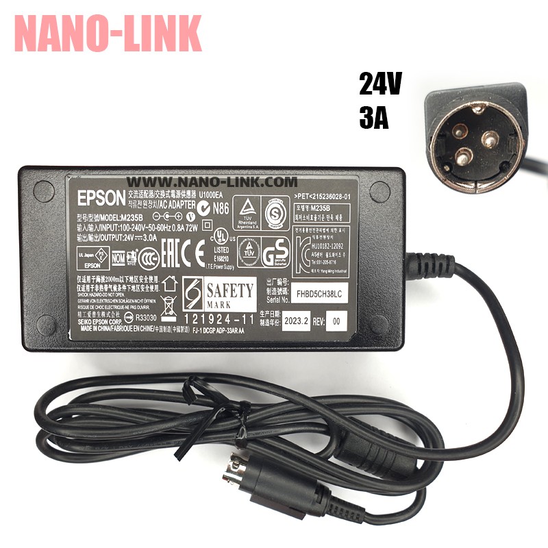 آداپتور 24 ولت 3 آمپر سه پین اورجینال