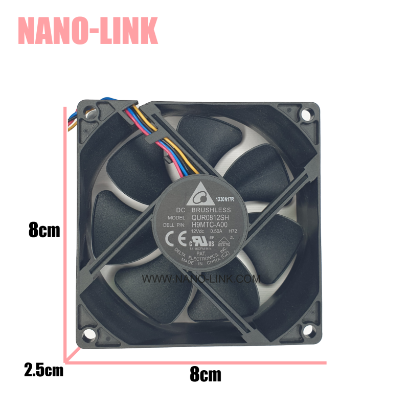فن 12 ولت 0.5 آمپر بلبرینگی سایز 2.5*8*8