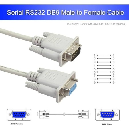 کابل سریال 9 پین نر و ماده 3 متر