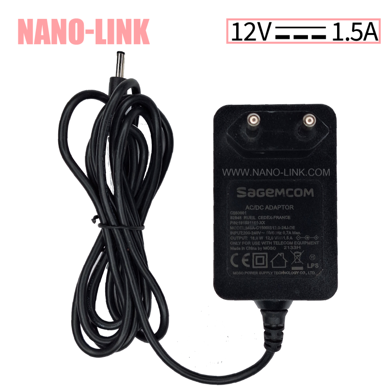 آداپتور 12 ولت 1.5 آمپر دیواری اورجینال