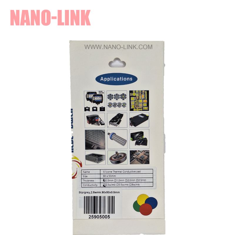 پد سیلیکون حرارتی ضخامت 0.5 میل 2.5 وات سایز 5*9.5 سانت