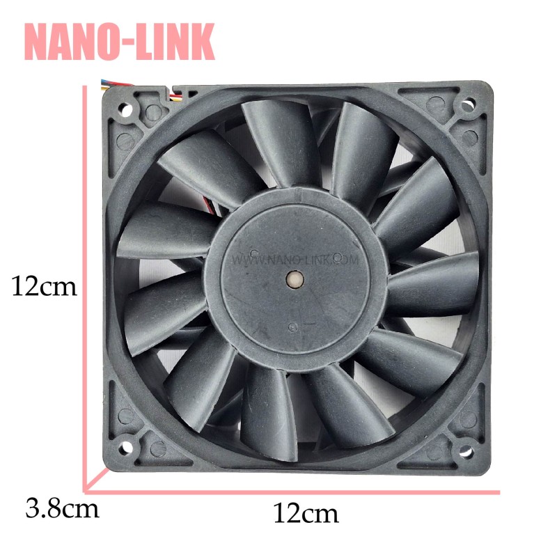 فن 12 ولت 3.24 آمپر بلبرینگی 3.8*12*12