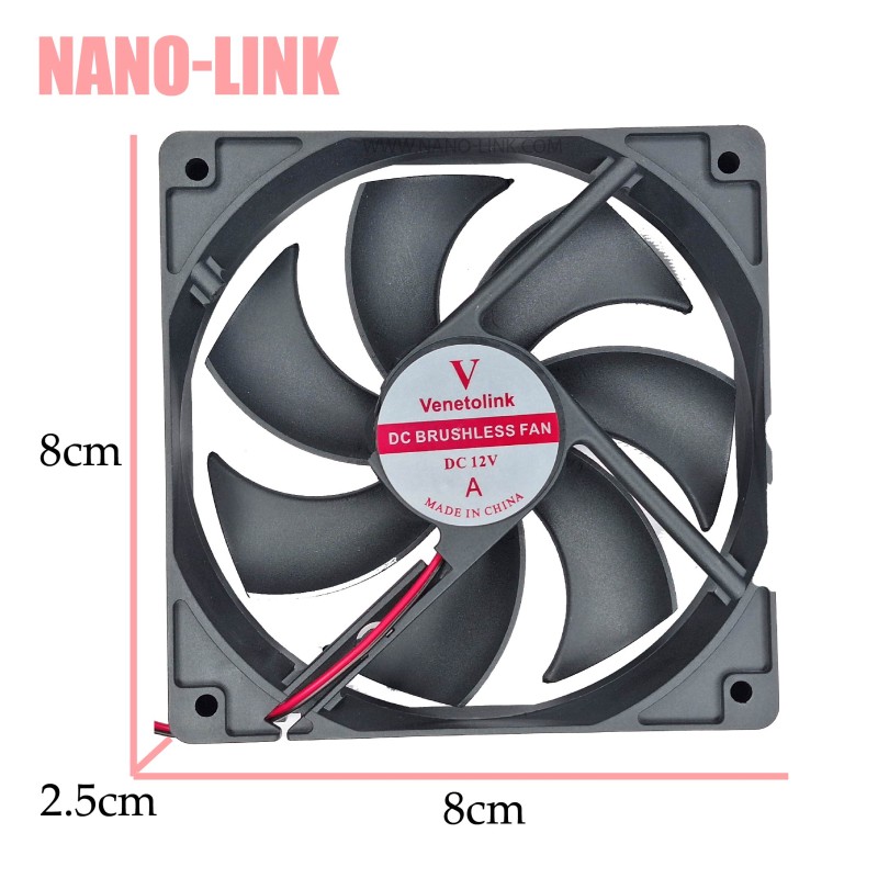 فن 12 ولت بوشی سایز 2.5*8*8