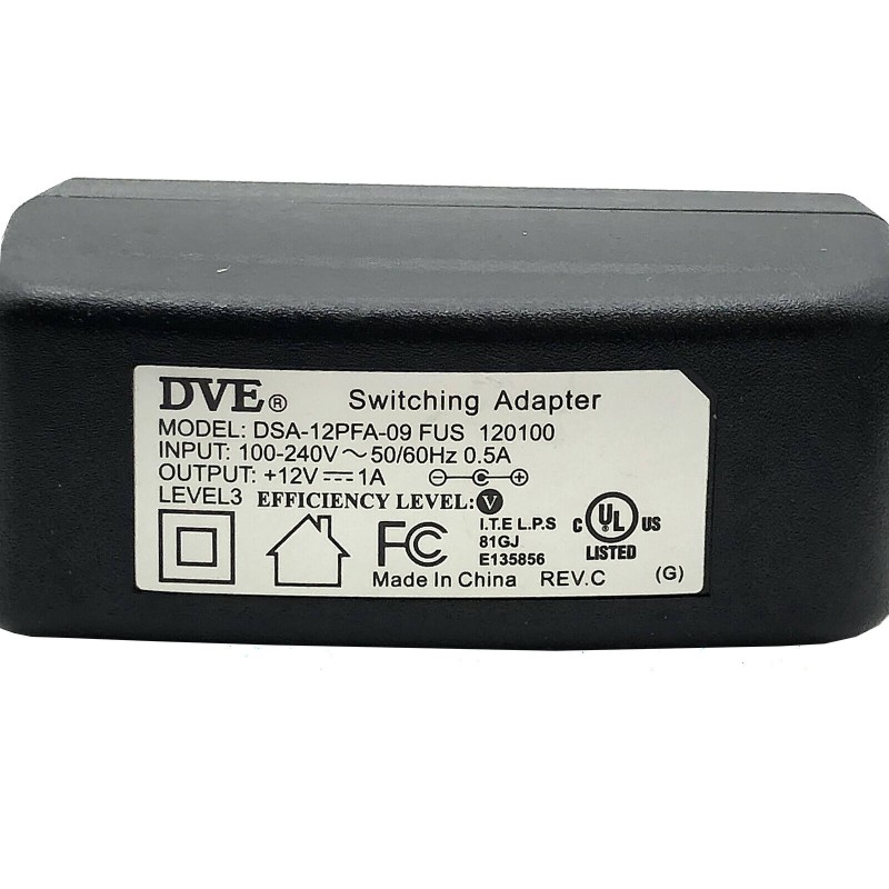 آداپتور 12 ولت 1 آمپر برند DVE اورجینال
