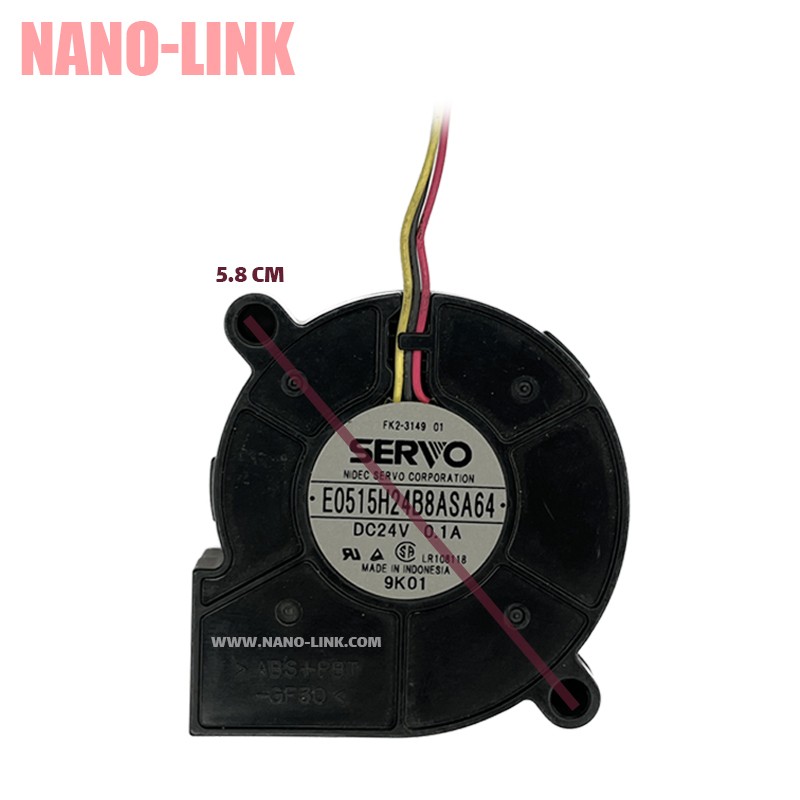 فن حلزونی 24 ولت 0.1 آمپر بلبرینگی سایز 1.5*5*5