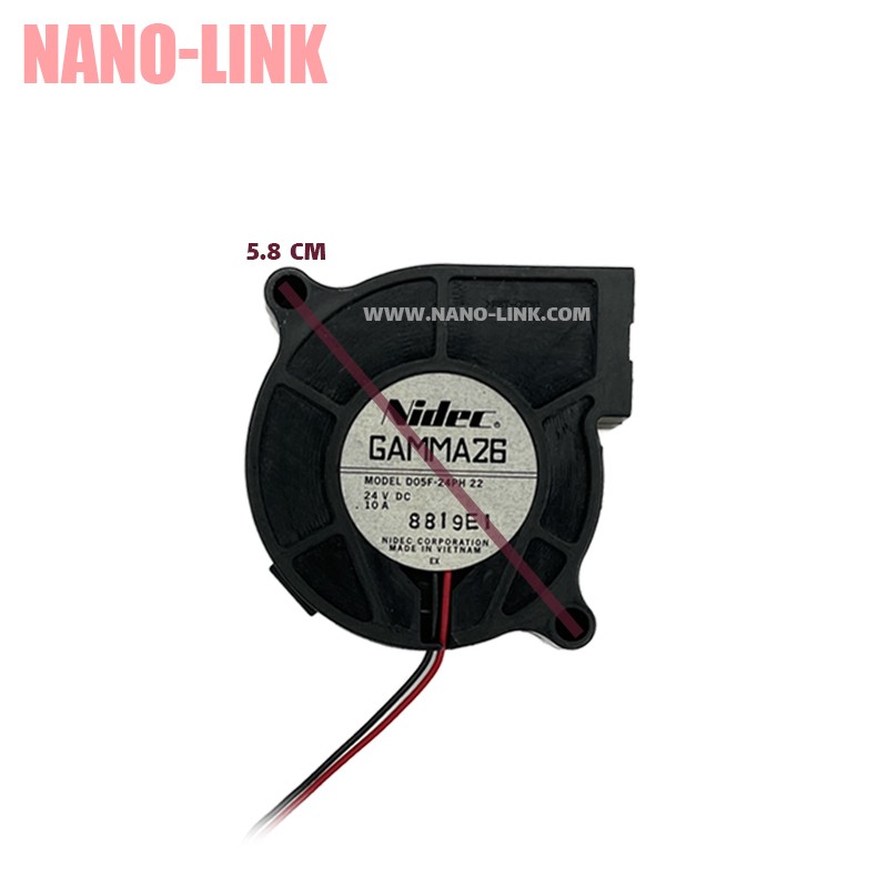 فن حلزونی 24 ولت 0.1 آمپر بلبرینگی سایز 1.5*5*5