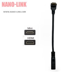 تبدیل مینی HDMI به مادگی HDMI کابلی 90 درجه