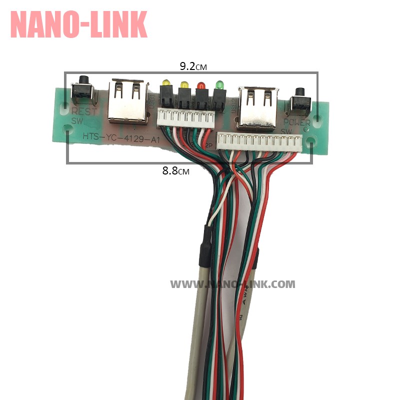 براکت پنلی جلوی کیس شامل 2 پورت USB دکمه پاور و ریست بهمراه LEDs