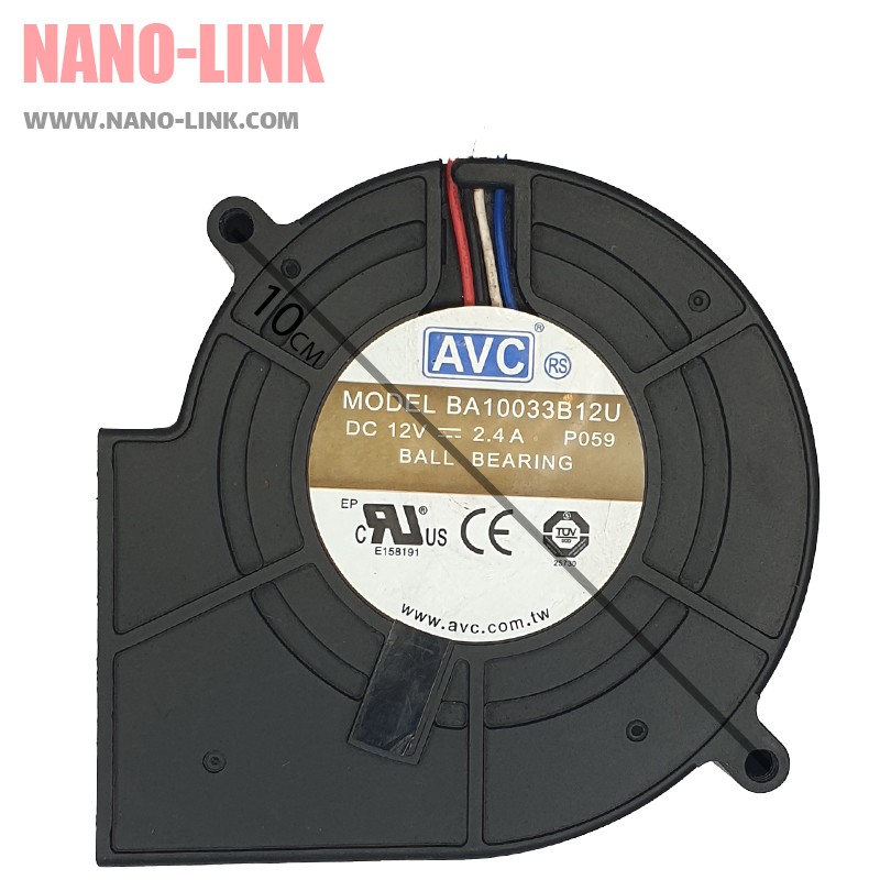 فن حلزونی 12 ولت 2.4 آمپر بلبرینگی سایز 3.2*9*9