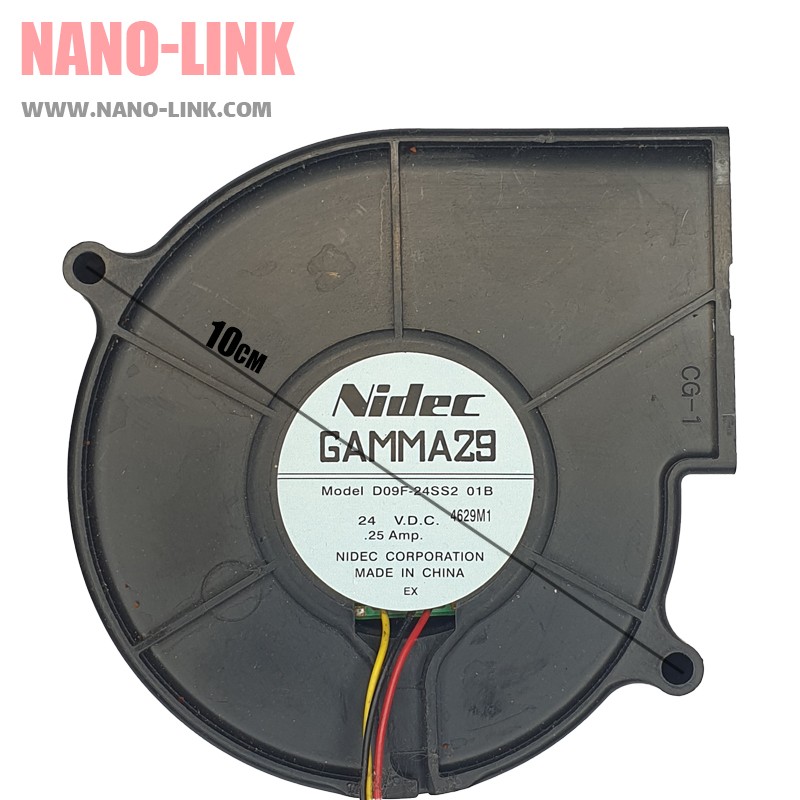 فن حلزونی 24 ولت 0.25 آمپر بلبرینگی سایز 3*9*9