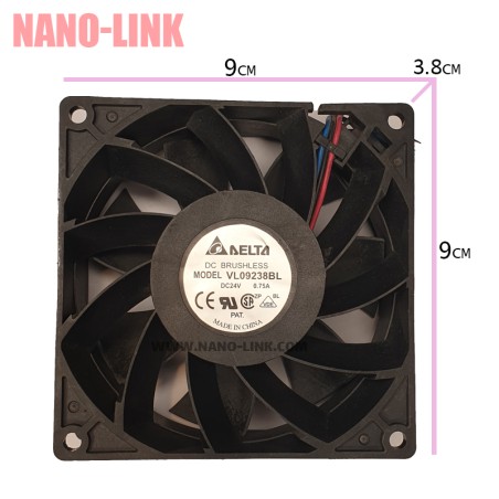 فن 24 ولت 0.75 آمپر سایز 3.8*9*9