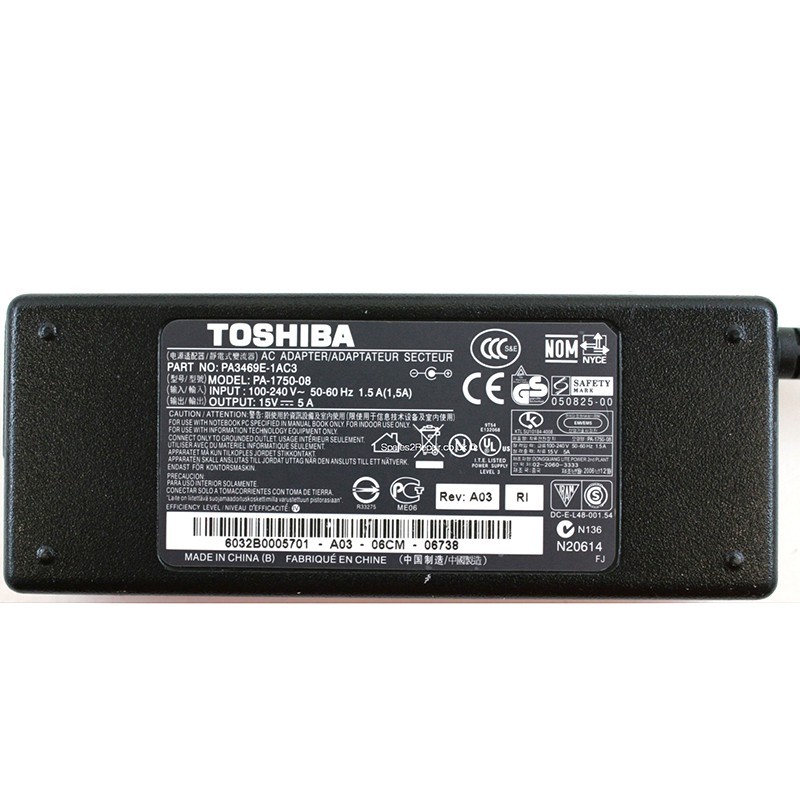 شارژر لپ تاپ TOSHIBA توشیبا 15 ولت 5 آمپر