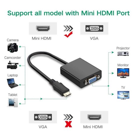 تبدیل مینی HDMI به VGA با صدا
