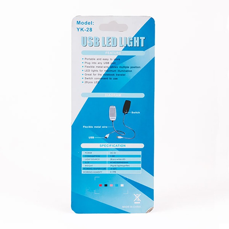 چراغ مطالعه USB مدل YK-28 با 28عدد LED پر نور